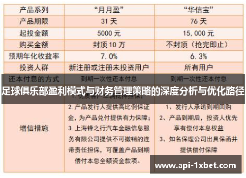 足球俱乐部盈利模式与财务管理策略的深度分析与优化路径